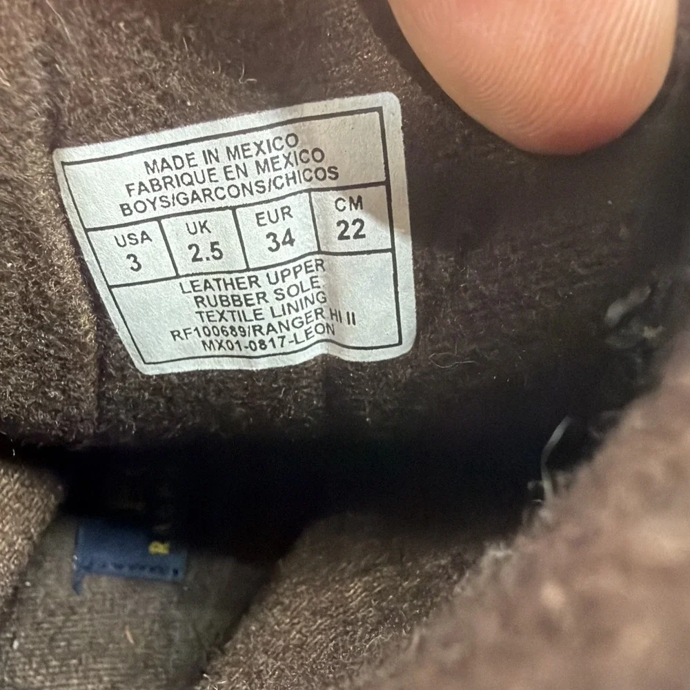 Polo Ralph Lauren‎ Boys Boots Brown Leather Polo Bear Lace Up Youth Size 3